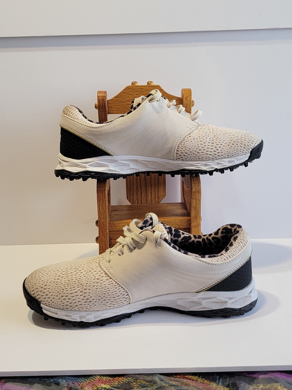 New Balance Men's Lace-Up Sneakers in Beige and Black